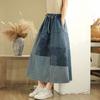 Plus Size Summer Denim Skirts Women Clothing Blue Elastic Vintage A-Line Jeans Skirt High Waist