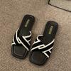 Internet celebrity fashion super fire slippers women summer wear new French flat bottom out beach explosion small fragrant sandals