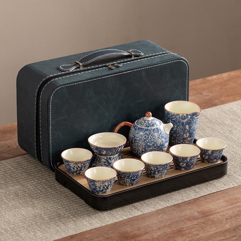 Dragon Egg Teapot Huang Ru Kiln Travel Kung Fu Tea Set Household Portable Teacup Teapot Light Luxury Business Gifts