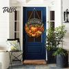 Harvest Festival Party Supplies Welcome Sign for Front Door, Rustic Wooden Hanging Pumpkin Art Entryway with Hemp Rope, Autumn Plaque Fall Porch