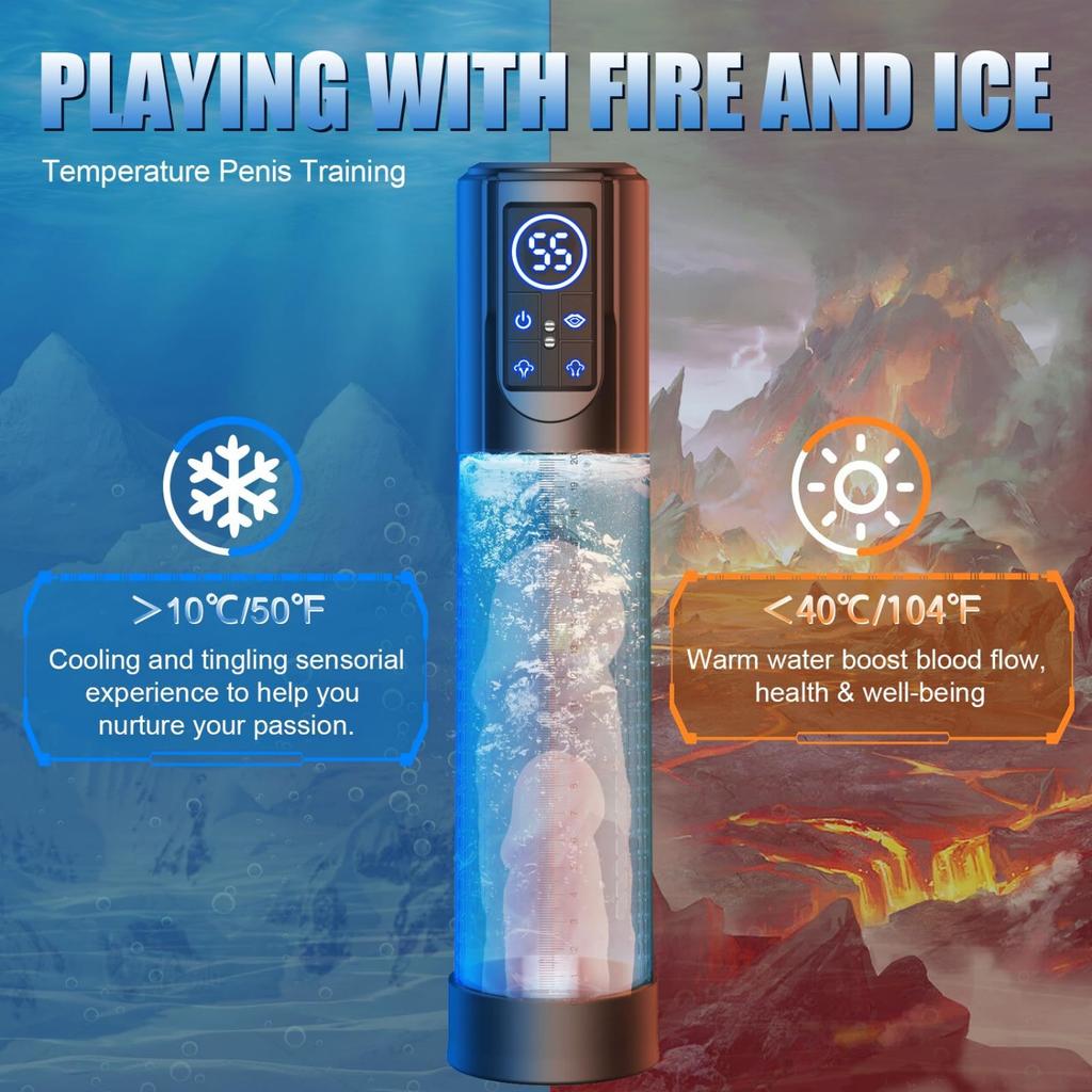 Electric Penis Pump Penis Enlarger with 4 Training Pressures and 3 Suction Modes Mini Pocket Vaginal Opening Automatic Male Masturbator