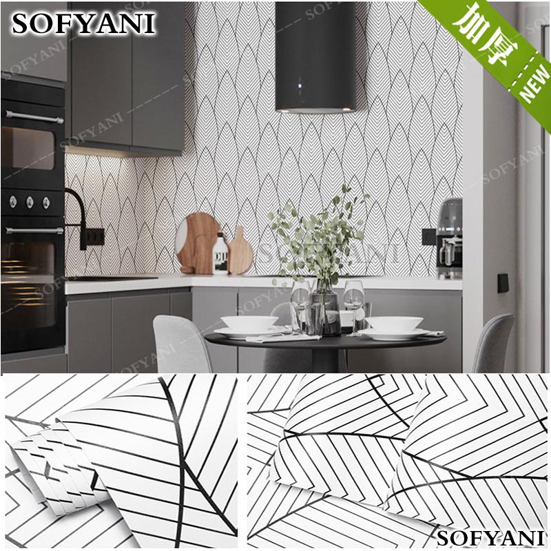 Self adhesive vinyl wallpaper thickened modern bedroom livingroom background wall old furniture wardrobe dormitory table sticker