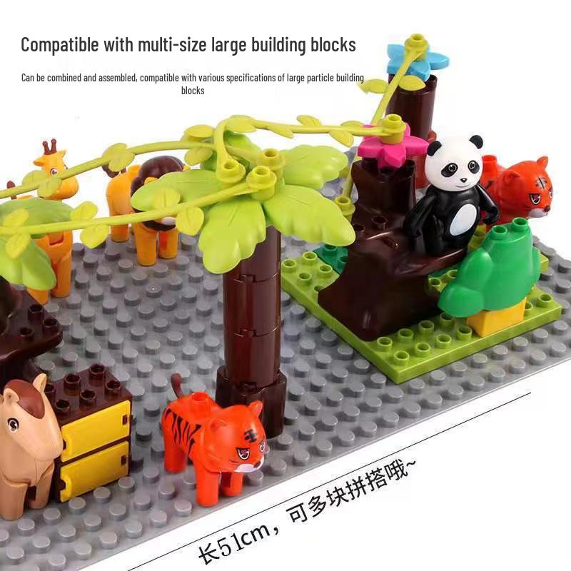 Large Particle Baseplate for Universal Building Blocks - Educational Interlocking Toy for Children