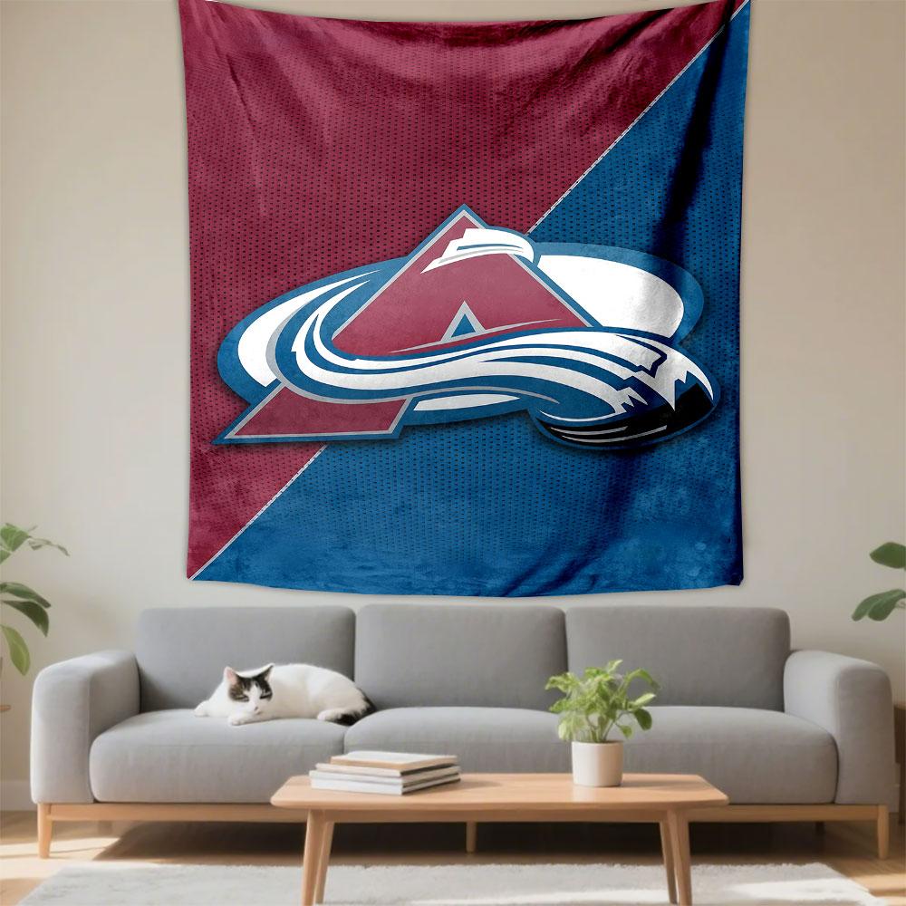 Red and Blue Avalanche Logo Design Patterned Tapestry Decorative Wall Hanging, Home Bedroom Living Room Decor