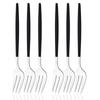 6Pcs Pink Gold Dinnerware Set Stainless Steel Small Fork Cutlery Cake Fork Fruit Fork Dessert Fork Flatware Kitchen Accessory