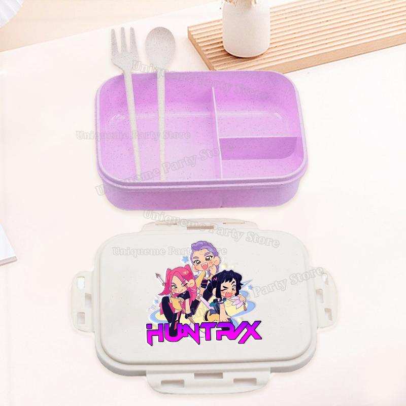 Kpop Demon Hunters Student Bento Boxes Rumi Mira Zoey Portable Kids Lunch Box School Office Microwave Fruit Food Container
