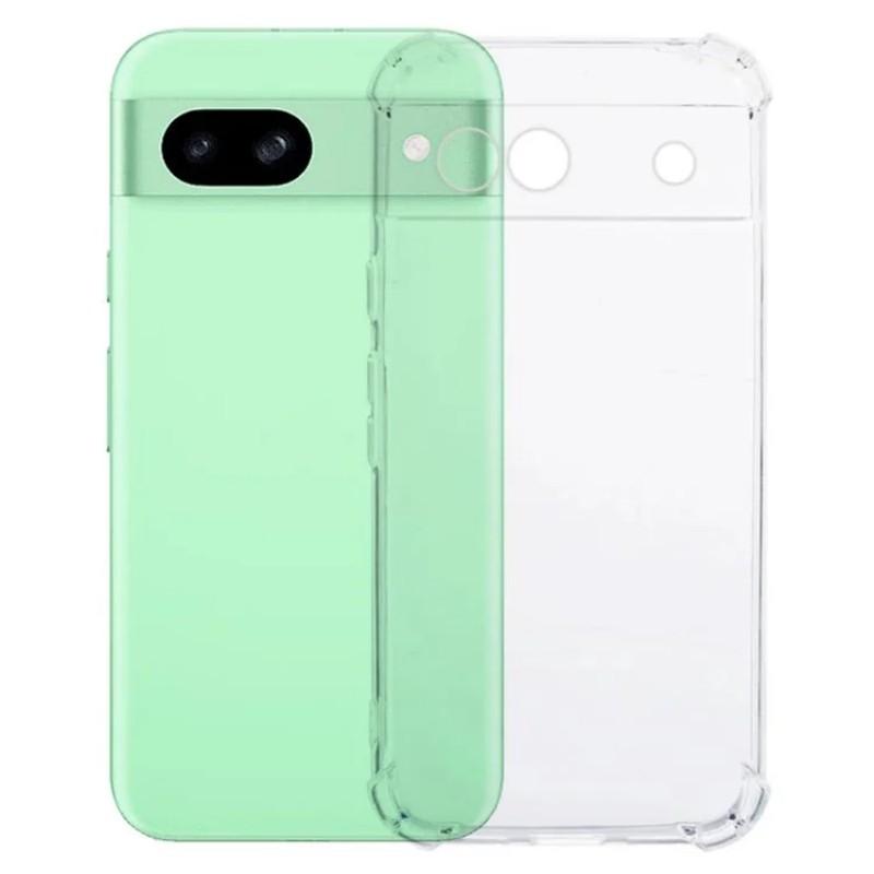 

For Google Pixel 8a TPU Case WANLONFENG WL3 Series 1.5mm Phone Cover with 2Pcs Tempered Glass Films Transparent