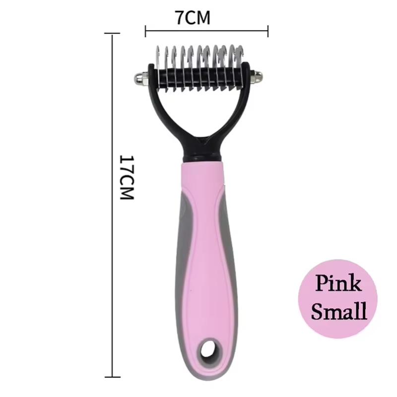 

Pet Deshedding Brush Double Sided Pet Grooming Tool for Shedding and Dematting - Stainless Steel Dog Comb with Effective Results