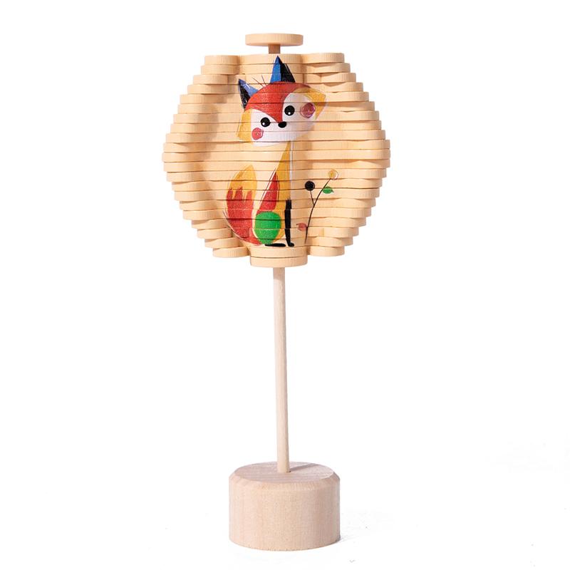 Wooden Rotating Lollipop Figurines Rotating Spin Montessori Toys Portable Interactive Funny Rotating Lollipop Early Education