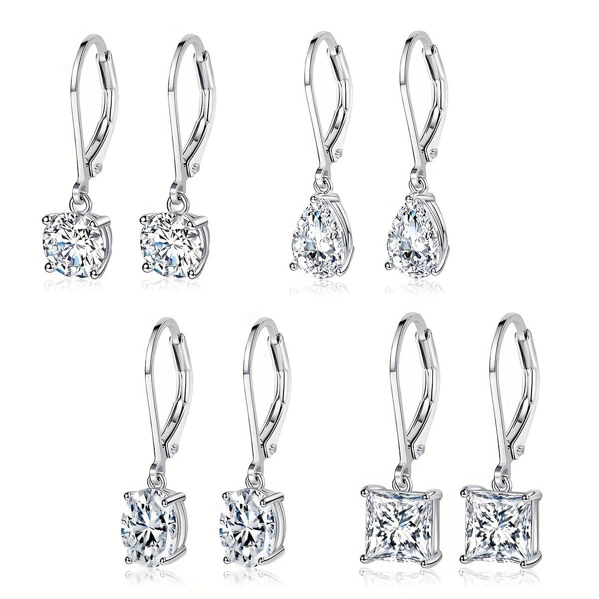 

Fashion zircon earrings, four pairs of suits, elegant and high-end, niche stud earrings, earrings for women