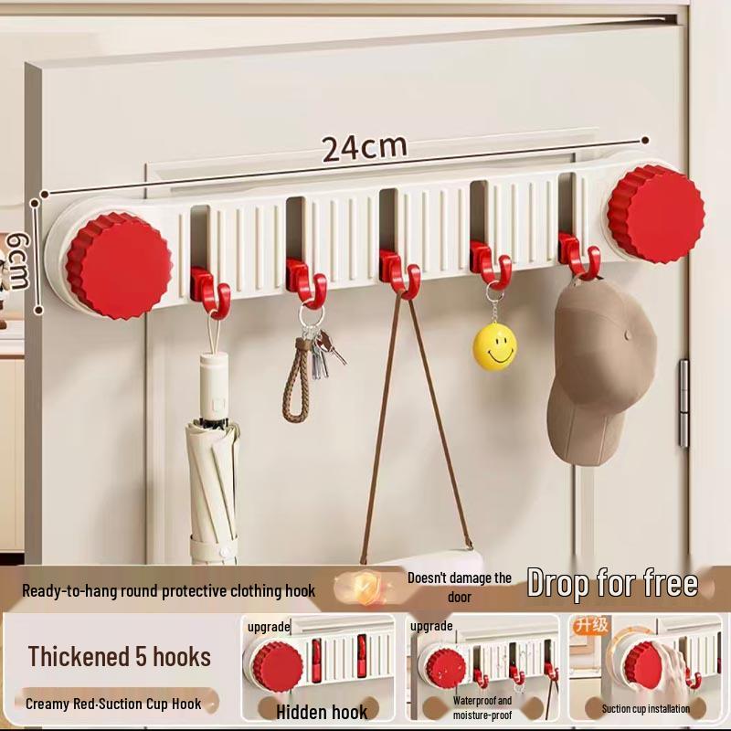 

Strong Adhesive No-Drill Suction Cup Hooks for Tiles - Long Strip Design