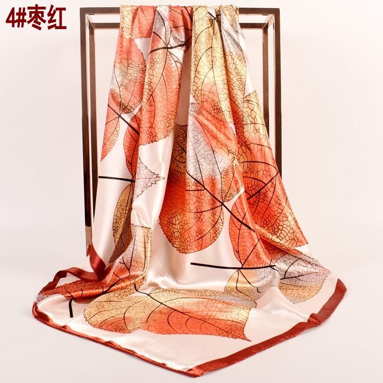 

90 см большой квадратный шарф для весенней и летней моды, универсальный и стильный, принтованный шелковый шарф для женского украшения, в паре с шалью 90cm*90cm