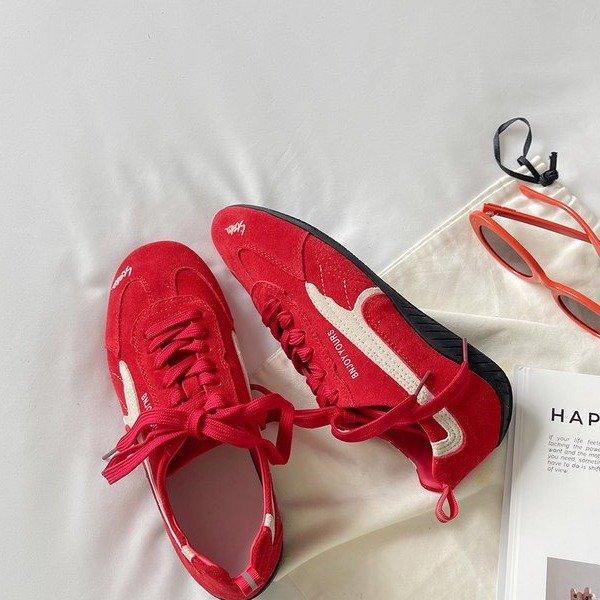 [Fanfna] Scarpe da ginnastica tedesche retrò da donna autunno 2025 nuovo abbinamento di colori allacciatura sportiva da corsa casual scarpe Forrest Gump tendenza