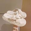 Fashion Open Toe On Beach Outside 2024 White Woman Slippers Height Thick Shoes for Women Platform Slides Sandals Casual New Fashion Vip