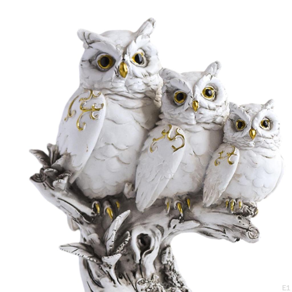 Owl Figurines Animal Statue Miniature Figurine Sculpture for Living Room Bedroom