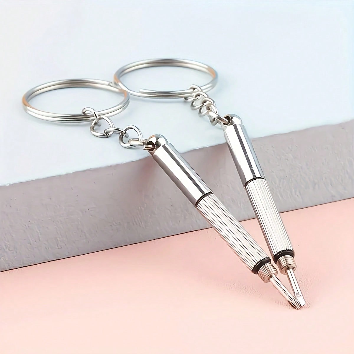 Steel Screwdrivers for Repairing Glasses and Watches, Featuring A Keychain, This 3-In-1 Multifunctional Screwdriver Is 1pcs