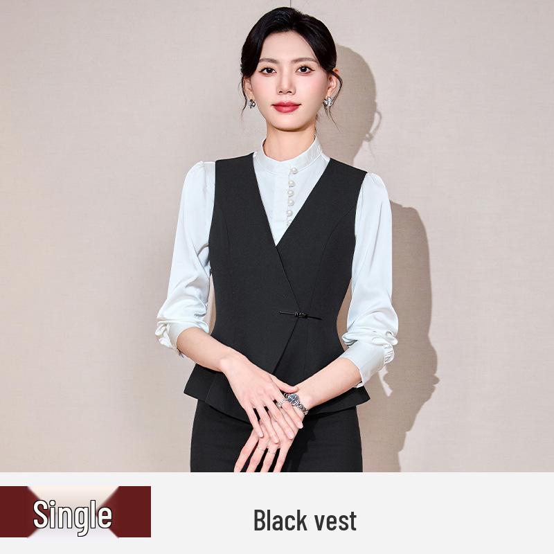 

Женский профессиональный костюмный набор 2025: Весенне-осенняя форма менеджера ресепшн на стойке регистрации отеля XXXL