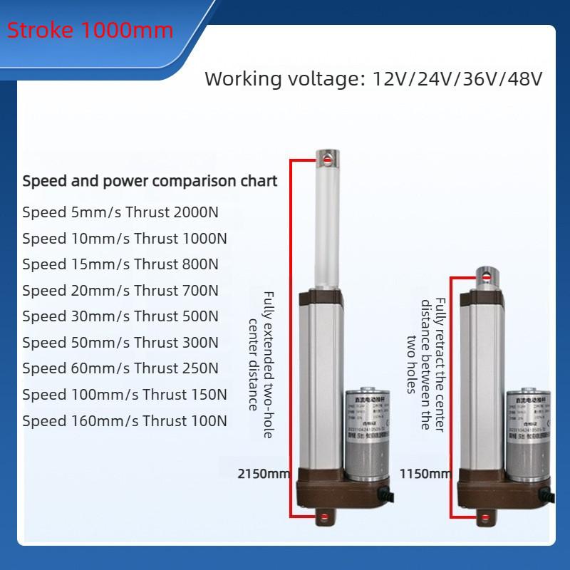 Electric Linear Actuator Upgraded 2000N Low Noise High Thrust Telescopic Rod Small Lifter DC Push Rod Motor