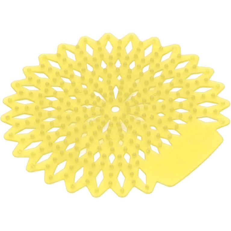 10Pcs Splash Proof Urinal Screens Deodorizer, EVA Long Lasting Odor Removal Urinal Mat Urinal Splash Proof Mat for Toilet Bathroom (Lemon)