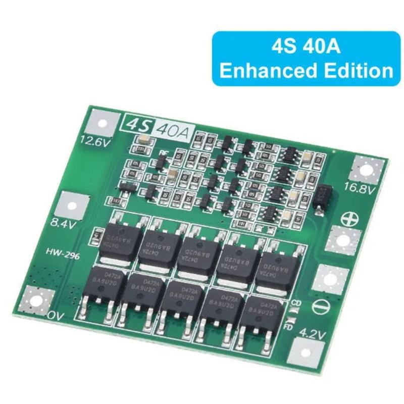 4S 40A 18650 Lithium Battery Protective Board 16.8V with Over Charge Discharge Over Current Protective Circuit Board