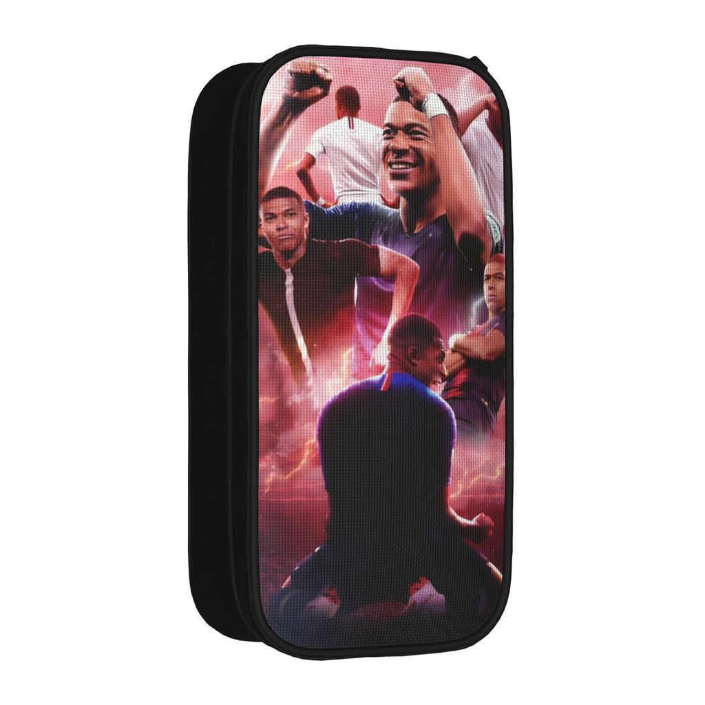 Mbappe Pencil Case New Football Soccer Bags for Student Large Storage Office Zipper Pencil Box