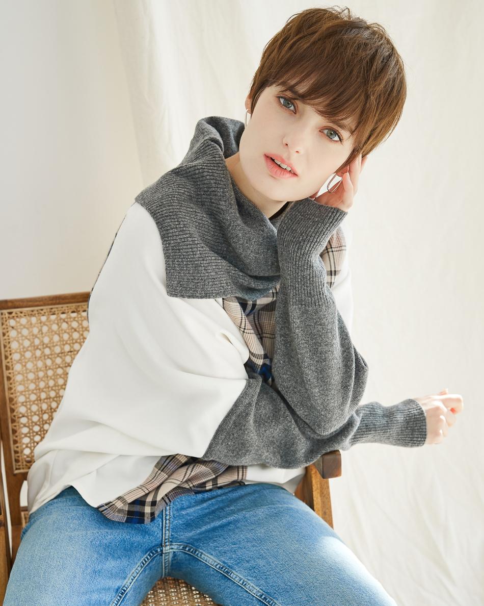 Acud Knit Patch Blouse Ivory_Free/Free