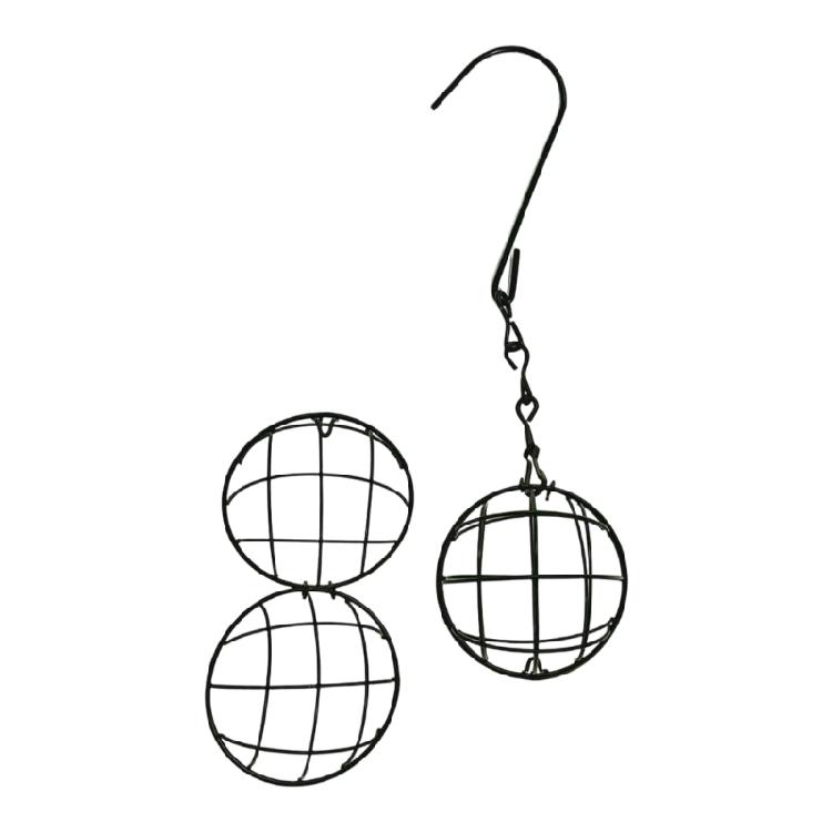 Metal Suet Ball Bird Feeders Set with Hanging Chain Squirrels Proof Bird Feeders for Outdoor Garden Hummingbird Feeders