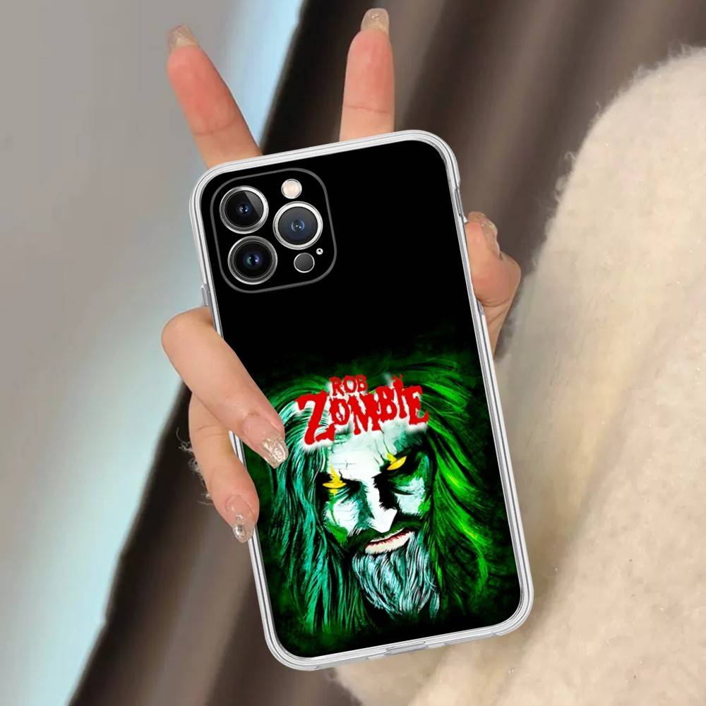 

Retro Singer R-Rob Z-Zombie For IPhone 11 12 13 14 15 16 17 Pro Max Plus Air Transparent Clear Shockproof Case iPhone 16 pro
