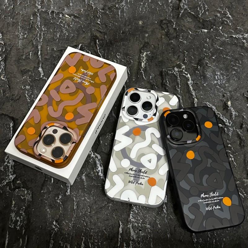 Creative Doodle Magnetic Snap-on Phone Case IPhone 16 17 Pro Max - Matte Soft-Touch Shockproof Cover In Multiple Colors