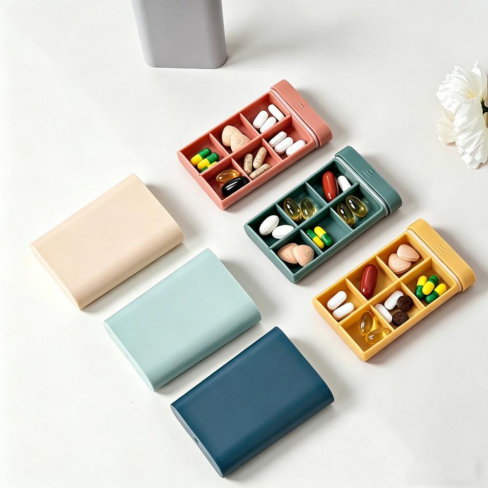 Travel Portable Medicine Storage Box 6 Compartments Mini Pill Case Waterproof Vitamin Organizer