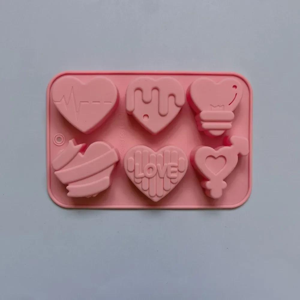 Angel Love Heart Shaped Silicone Chocolate Mold Cake Baking Tools Handmade Soap Candle Mould Valentine's Day Decorative Gift
