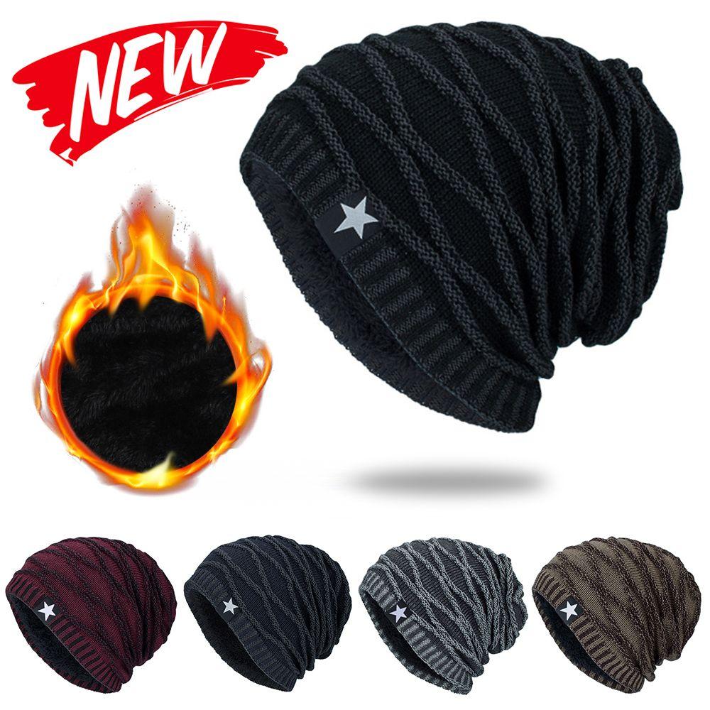 

Women and Men Slouchy Fleece Lined Winter Warm Hat Knitted Hat Skull Cap Men s Beanie вина червоного кольору