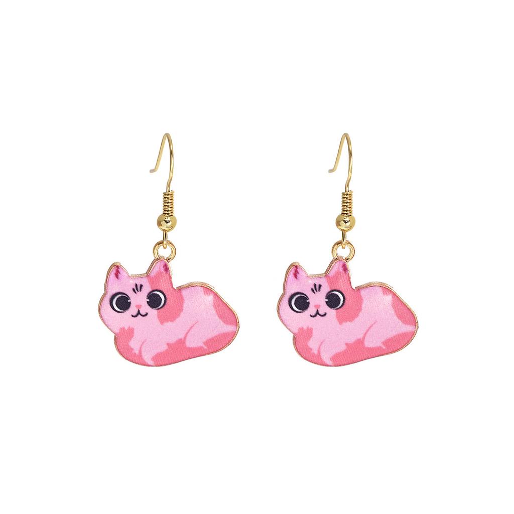Fun Cartoon Cute Kitten Earrings, Creative Simple Earrings Animal Earrings
