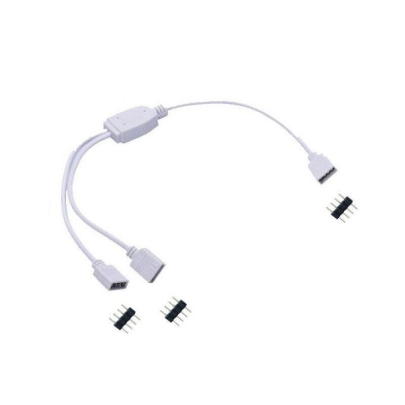 4 Pin RGB Connector 1 To 2 3 4 Way Extension Wire Strip Conector Welding Free Connector For 5050 2835 LED Strip Light DC 12V 2A