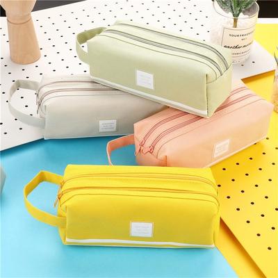 1 Pc Pencil Bag Lovely Cute  Pencil Case Double Canvas Pencil Bag Stationery Bag Student Stationery School