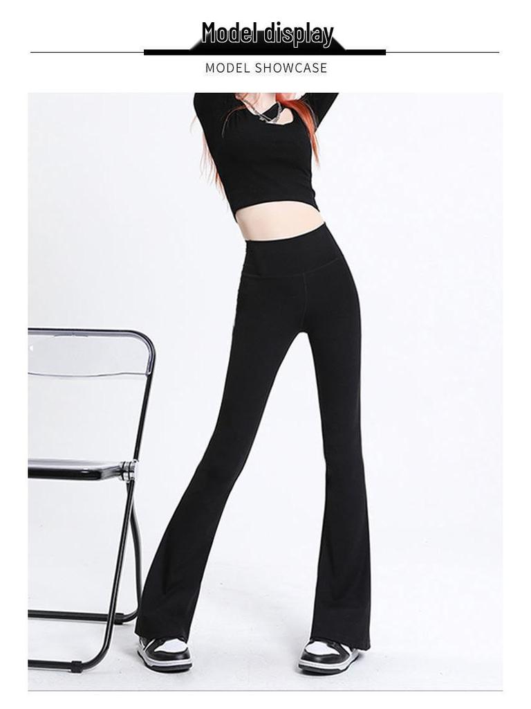 Calças de Yoga Elásticas Flare Emagrecedoras de Cintura Alta para Mulheres - Roupa Casual Primavera/Verão