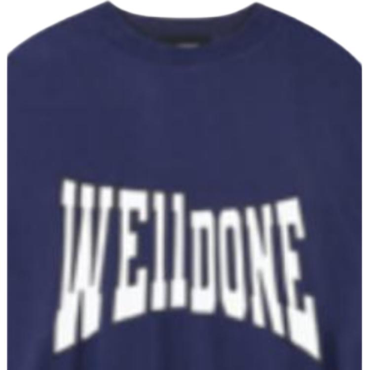 We11done FW22 Letter Sweatshirt Unisex sweatshirt Blue WD-TS3-22-799-U-NV
