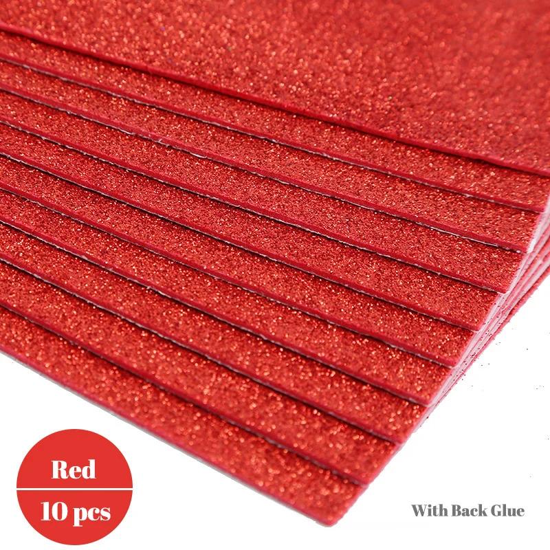 10pcs A4 Glitter Foam Paper Sheets Sparkling EVA Sponge Paper Multicolor for Handmade DIY Card Crafts School Project Decorative