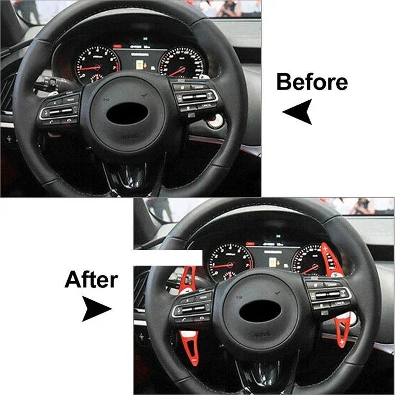 2PCS For Kia Stinger CK 2018 2019 2020 Car Steering Wheel Paddle Shifter Extension Shift Aluminum Alloy Chassis Parts