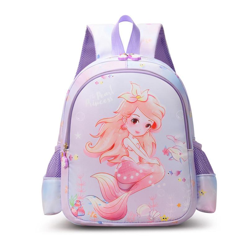 Dolphin Shell Mermaid Backpack Childrens Cartoon Bag Zipper Capacity Large