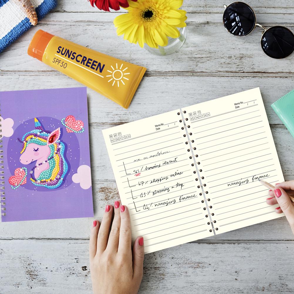50/60 Pages Diamond Painting Notebook DIY 5D Rhinestone Drawing Diary Books Diamond Painting Creative Notepad Kids Craft Gift