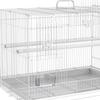 Bird Cage, Metal, 60 x 41 x 41 cm, Feeders, 2 Perches, 3 Doors, White