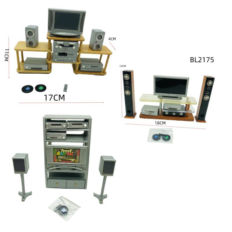 

1:12 Dollhouse Miniature Food & Nostalgic Speaker Set