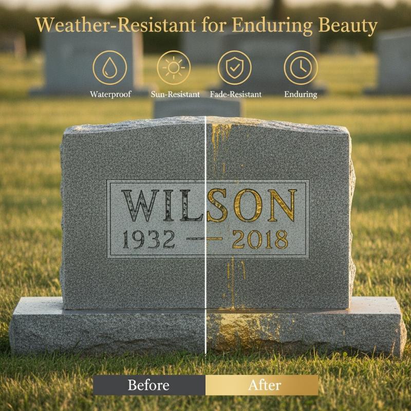Waterproof Sunproof Tombstone Touch Up Paint Pen With Easy Cap For Cemetery Gravestone Repair
