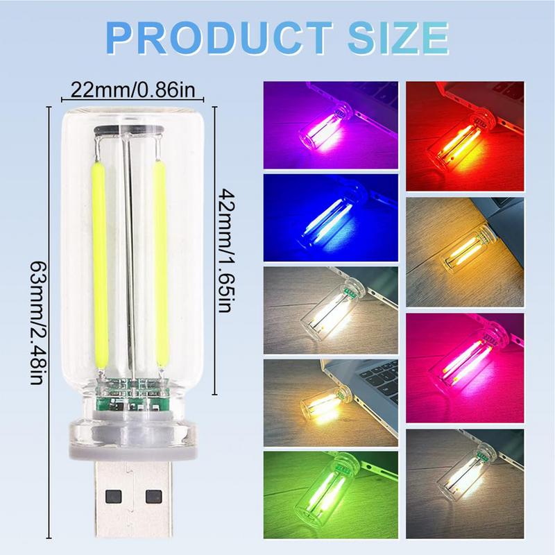 Portable Car USB Ambient Light Mini LED Decorative Atmosphere Lamps For Auto Interior Environment Light Computer Light Plug Play
