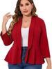 Women's White Blazer Jacket with Flared Sleeves, Casual Slim Fit Suit Coat for Office or Daily Wear