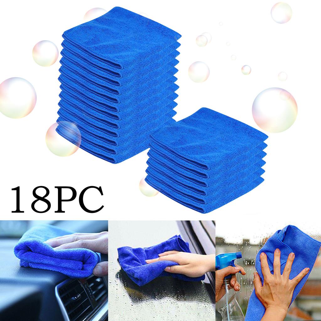 (SU)Multifunctional Microfiber Towel  Blue Car Cleaning Polishing Cloth Towel