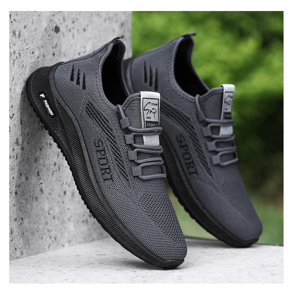 Спортивные мужские туфли дышащие повседневные туфли весна и осень новые плетеные туфли — фото 12