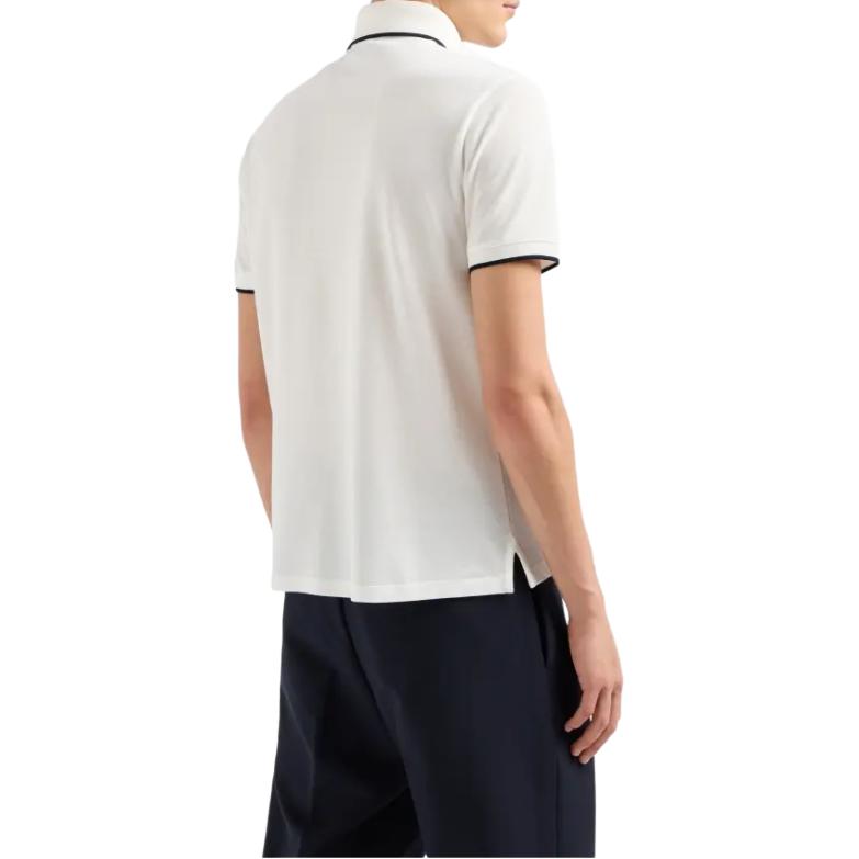 Emporio Armani Embroidered Edge Pullover Short Sleeve Polo Shirt Men tops White 6D1F65-1JTKZ-01C6