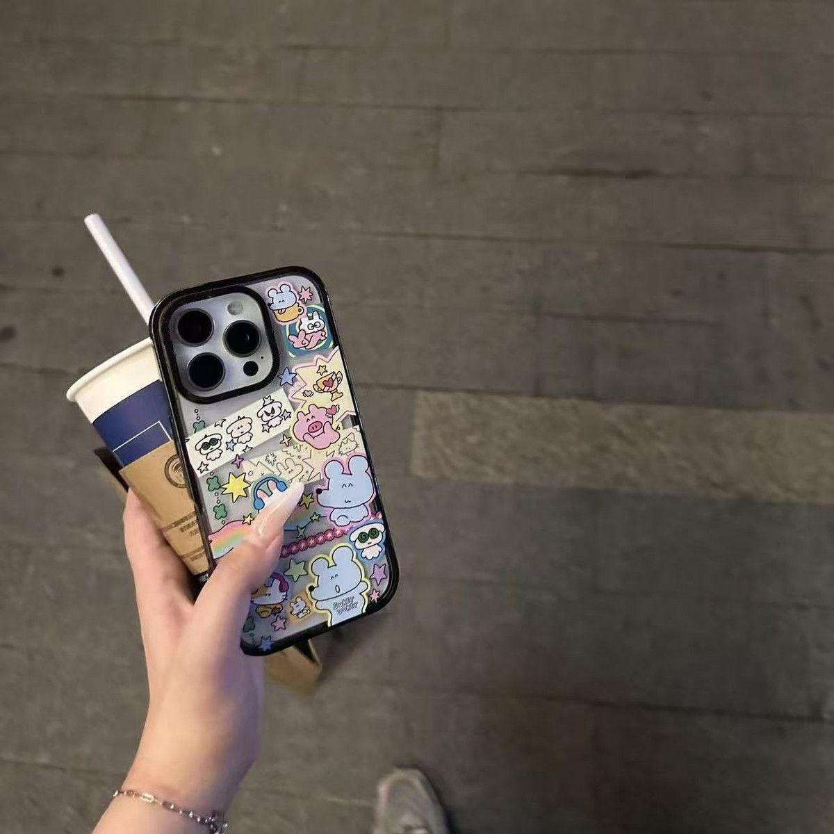 

Little White Rabbit Apple 17 Pro Max iPhone Case - Black Border for iPhone 16 Pro/15/14/11, Hot Selling iPhone 17